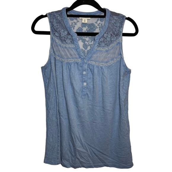 Sundance Nori Tank Sleeveless Blouse Pastel Blue Size XS Lace‎ Embroidered Boho - Picture 2 of 10
